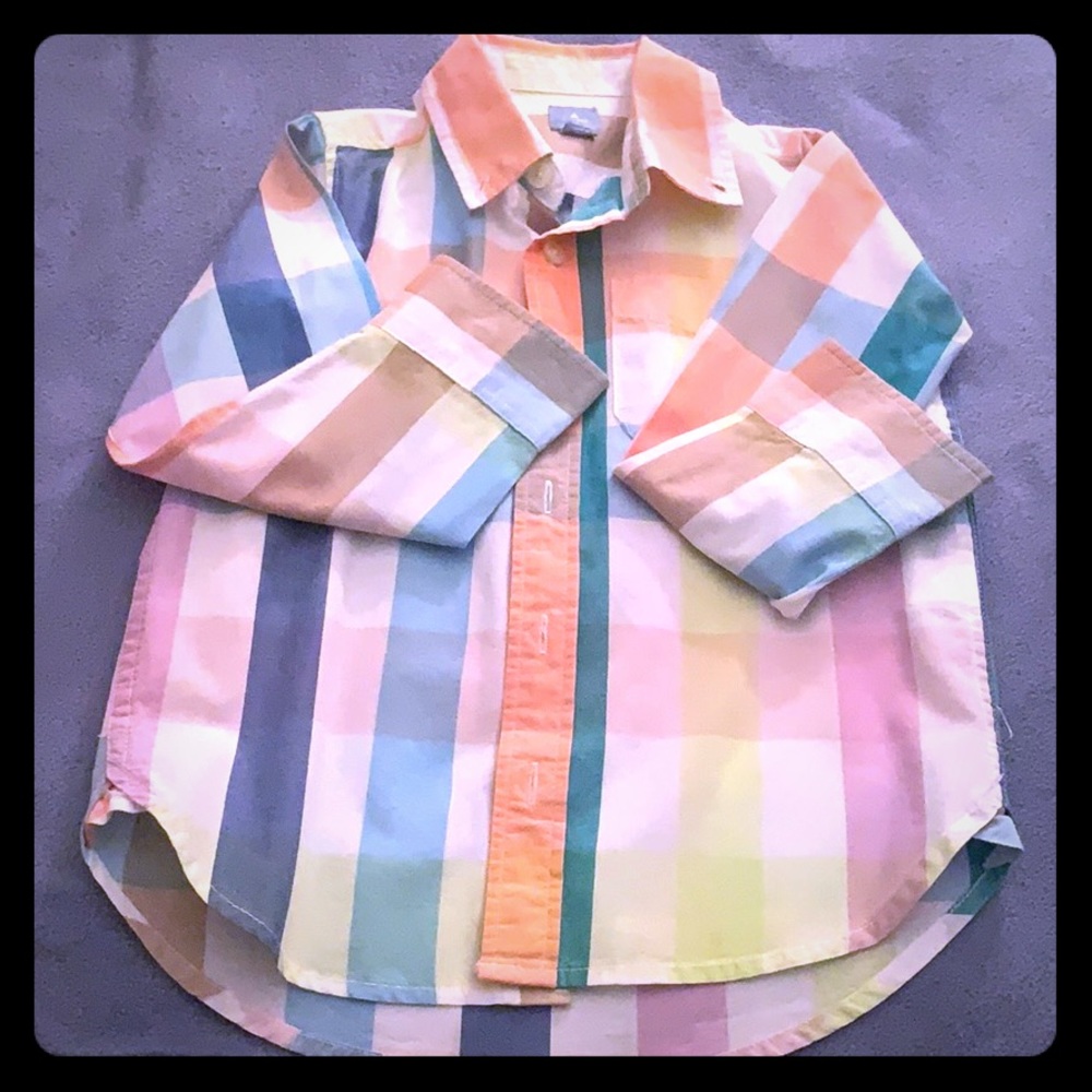 Boys button down plaid shirt